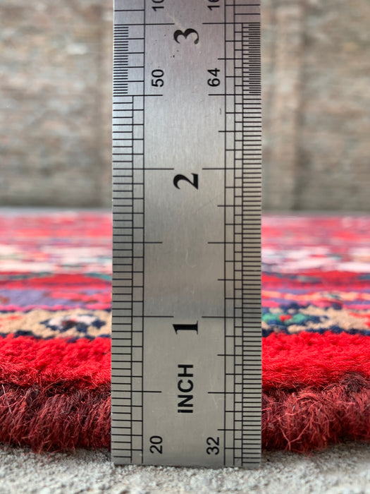 Handgemaakt Perzisch wollen vloerkleed 7x10 - Rood Perzisch tapijt met medaillon - Exacte afmeting 9'9" x 6'11" - KBHM-966