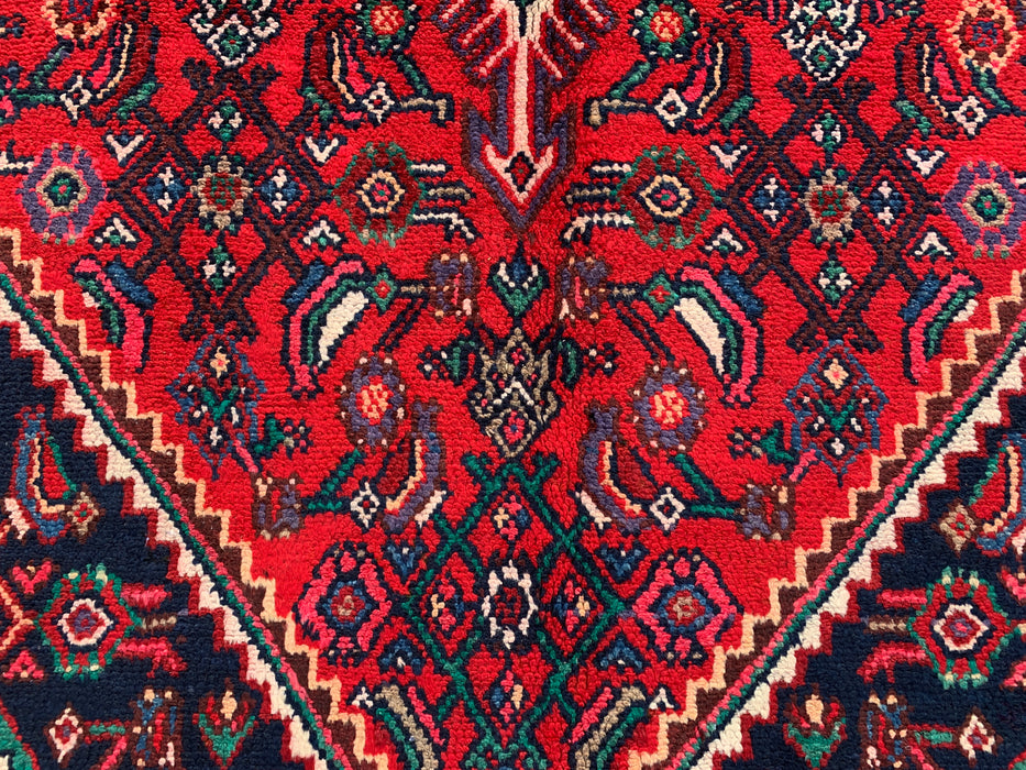 Handgemaakt Perzisch wollen vloerkleed 7x10 - Rood Perzisch tapijt met medaillon - Exacte afmeting 9'9" x 6'11" - KBHM-966