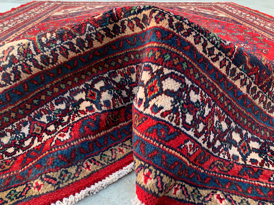 9'9 x 7'10 handgeknoopt Perzisch wollen vloerkleed - Rood medaillonontwerp - KBHM-968
