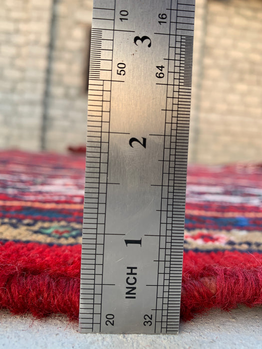 9'9 x 7'10 handgeknoopt Perzisch wollen vloerkleed - Rood medaillonontwerp - KBHM-968