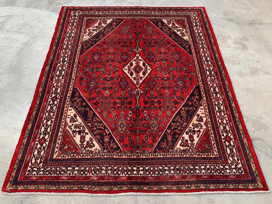 9'9 x 7'10 handgeknoopt Perzisch wollen vloerkleed - Rood medaillonontwerp - KBHM-968