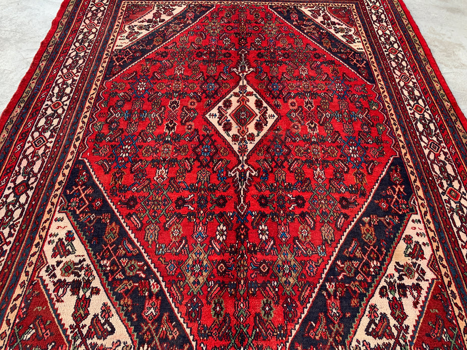 9'9 x 7'10 handgeknoopt Perzisch wollen vloerkleed - Rood medaillonontwerp - KBHM-968