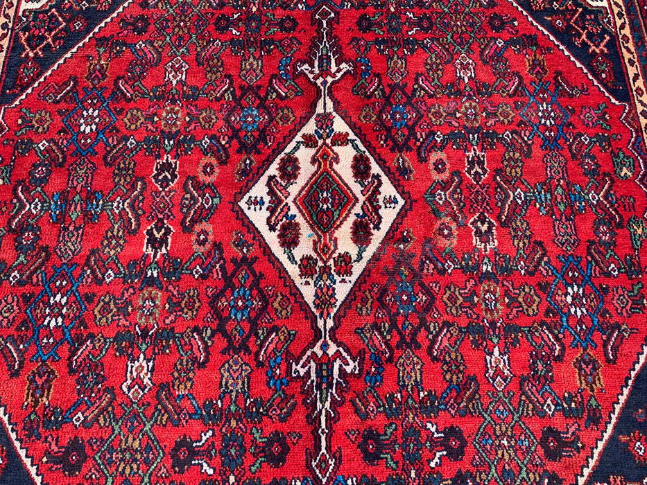9'9 x 7'10 handgeknoopt Perzisch wollen vloerkleed - Rood medaillonontwerp - KBHM-968