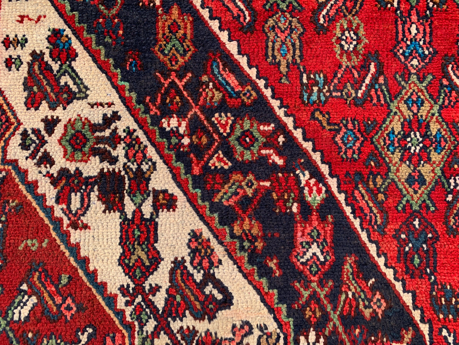 9'9 x 7'10 handgeknoopt Perzisch wollen vloerkleed - Rood medaillonontwerp - KBHM-968