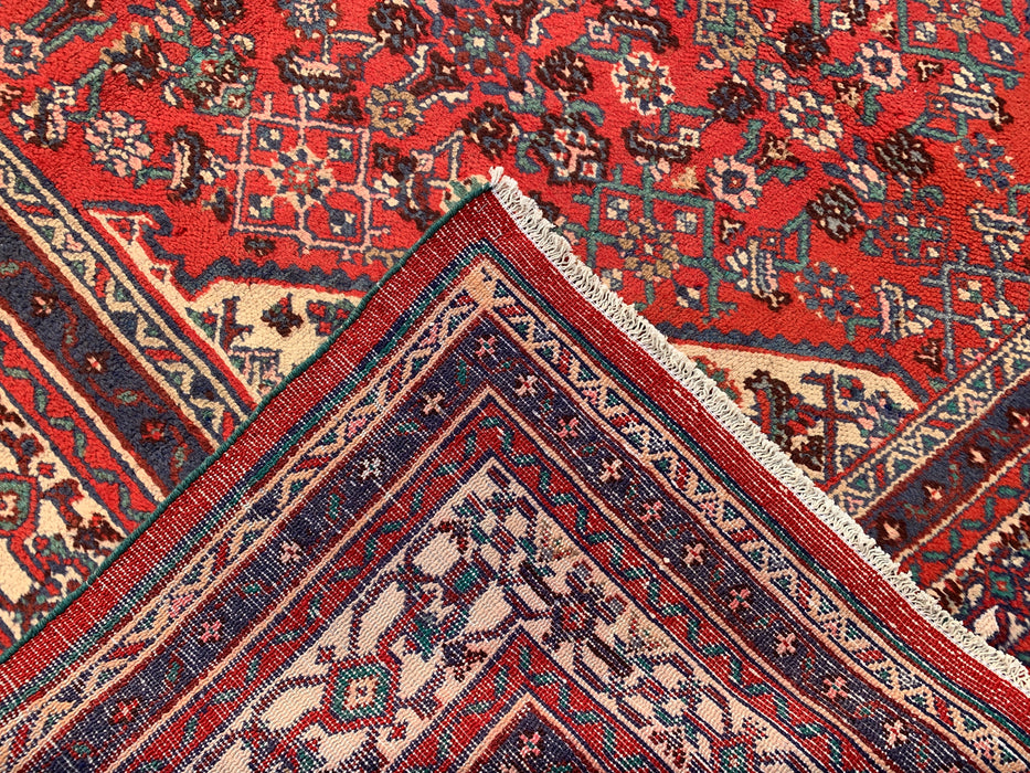 Handgemaakt Perzisch wollen vloerkleed 7x10 - Rood medaillon Perzisch stijl vloerkleed - Exacte afmeting 9'10" x 6'10" - KBHM-969