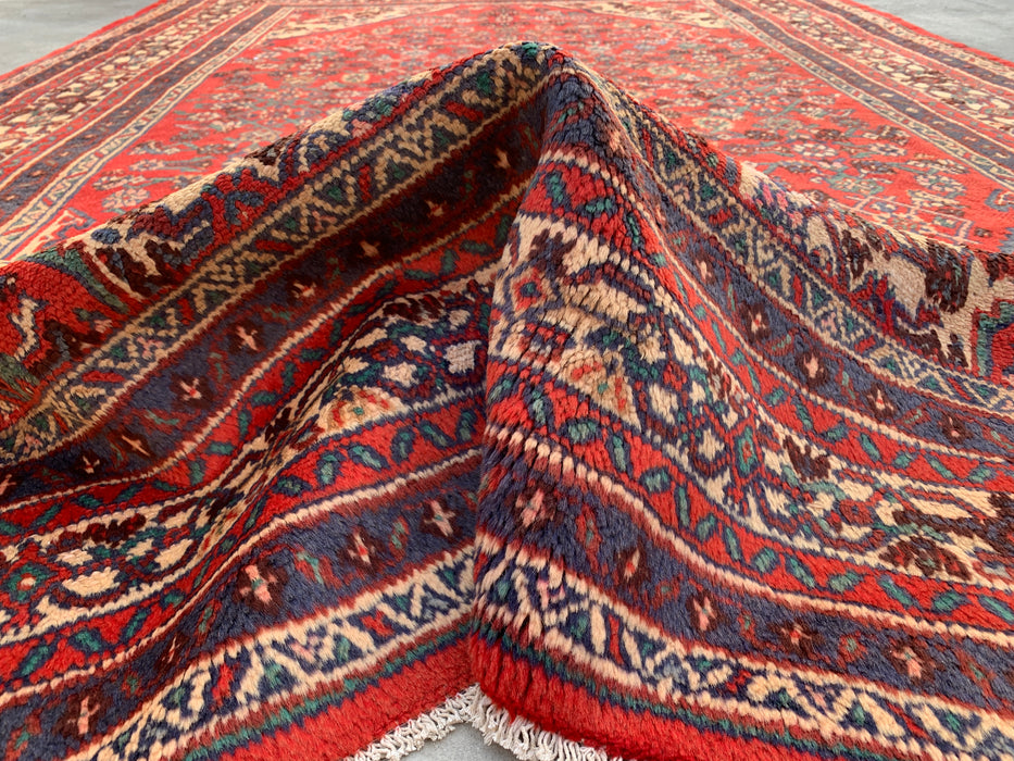 Handgemaakt Perzisch wollen vloerkleed 7x10 - Rood medaillon Perzisch stijl vloerkleed - Exacte afmeting 9'10" x 6'10" - KBHM-969