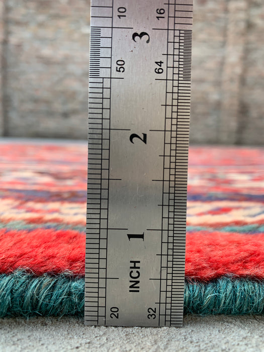 Handgemaakt Perzisch wollen vloerkleed 7x10 - Rood medaillon Perzisch stijl vloerkleed - Exacte afmeting 9'10" x 6'10" - KBHM-969