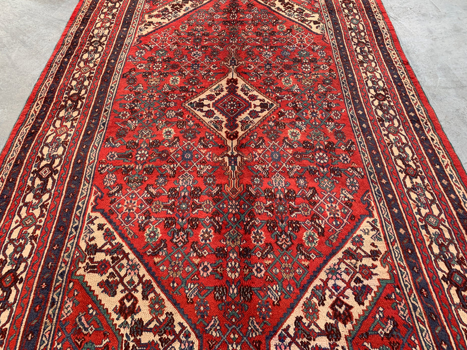 Handgemaakt Perzisch wollen vloerkleed 7x10 - Rood medaillon Perzisch stijl vloerkleed - Exacte afmeting 9'10" x 6'10" - KBHM-969