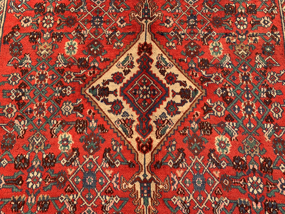 Handgemaakt Perzisch wollen vloerkleed 7x10 - Rood medaillon Perzisch stijl vloerkleed - Exacte afmeting 9'10" x 6'10" - KBHM-969