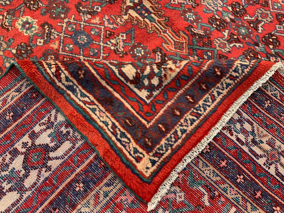 Handgemaakt Perzisch wollen vloerkleed 7x10 - Rood medaillon Perzisch stijl vloerkleed - Exacte afmeting 9'10" x 6'10" - KBHM-969
