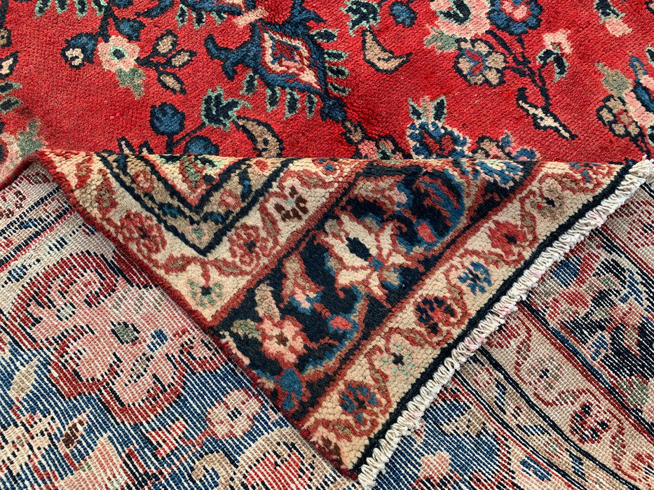 Handmade Persian Wool Area Rug 7x10 - Red Floral Medallion Persian Style Rug - Exact Size 9'10" x 5'10" - KBHM-972