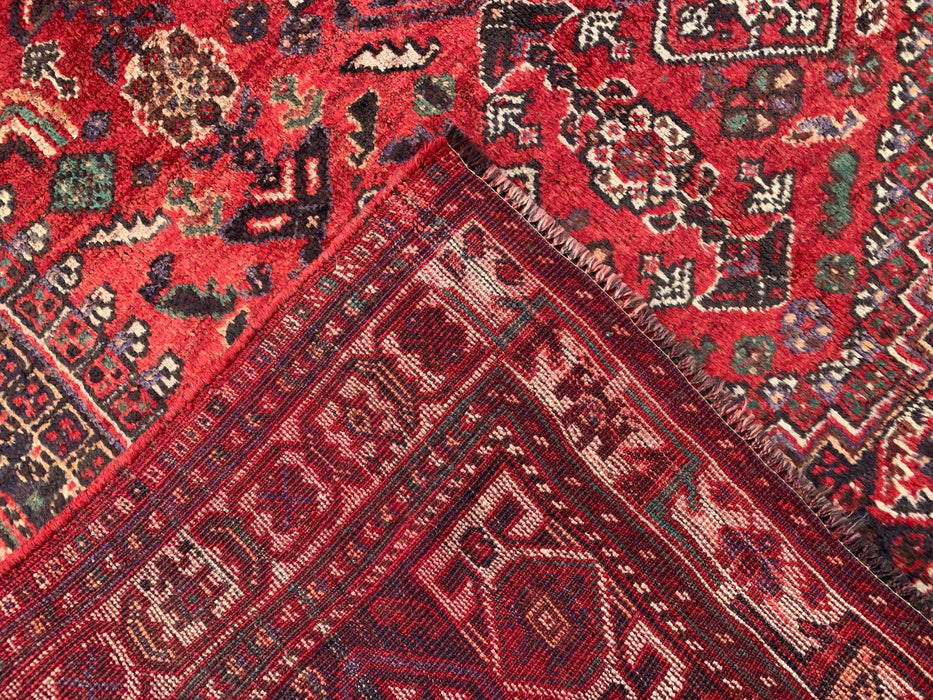 8'4 x 5'5 handgeknoopt Perzisch wollen tapijt - Rood tribaal medaillonontwerp - KBHM-973