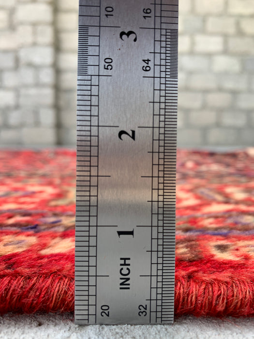 8'4 x 5'5 handgeknoopt Perzisch wollen tapijt - Rood tribaal medaillonontwerp - KBHM-973