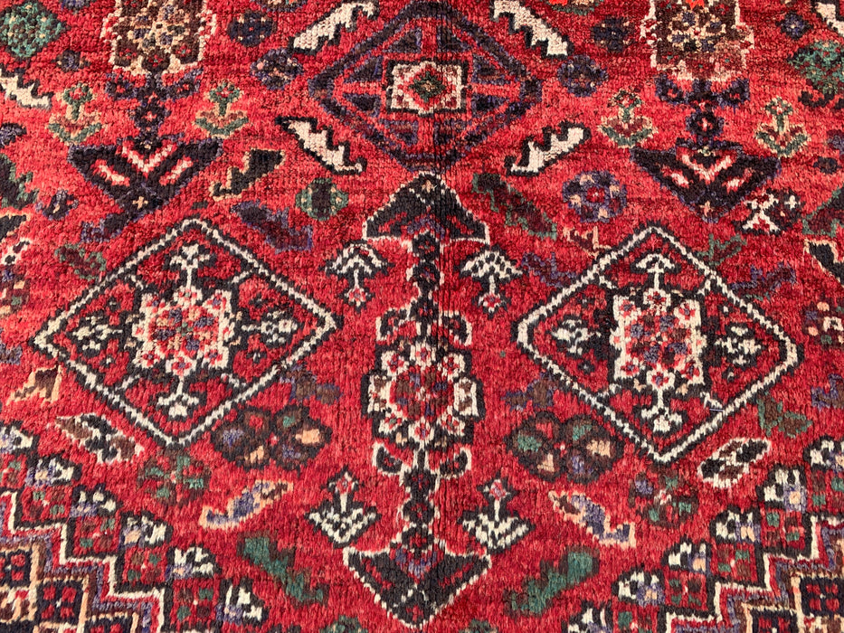 8'4 x 5'5 handgeknoopt Perzisch wollen tapijt - Rood tribaal medaillonontwerp - KBHM-973