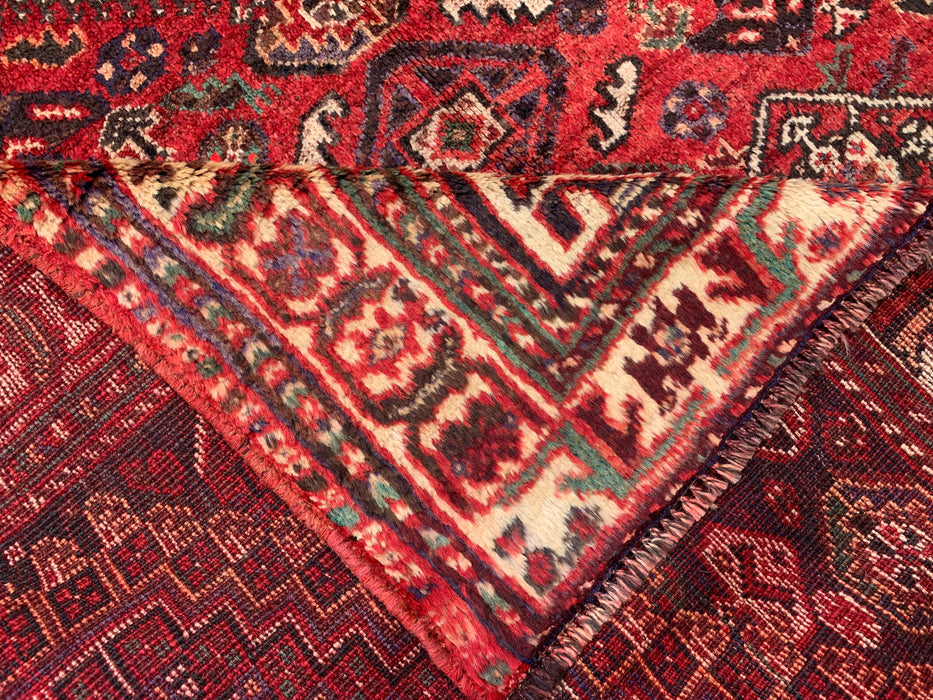 8'4 x 5'5 handgeknoopt Perzisch wollen tapijt - Rood tribaal medaillonontwerp - KBHM-973