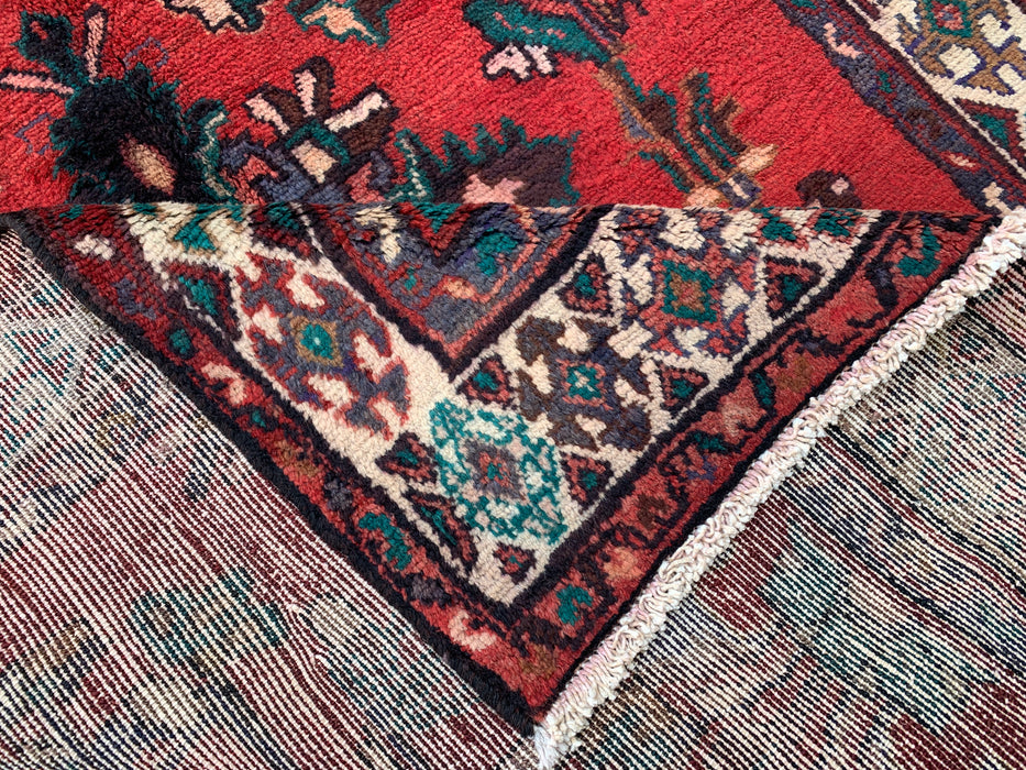 240 x 104 cm handgeknoopt Perzisch wollen loper - Rood bloemenmotief - KBHM-975
