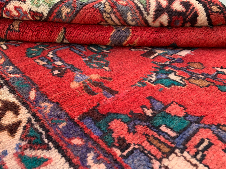 240 x 104 cm handgeknoopt Perzisch wollen loper - Rood bloemenmotief - KBHM-975