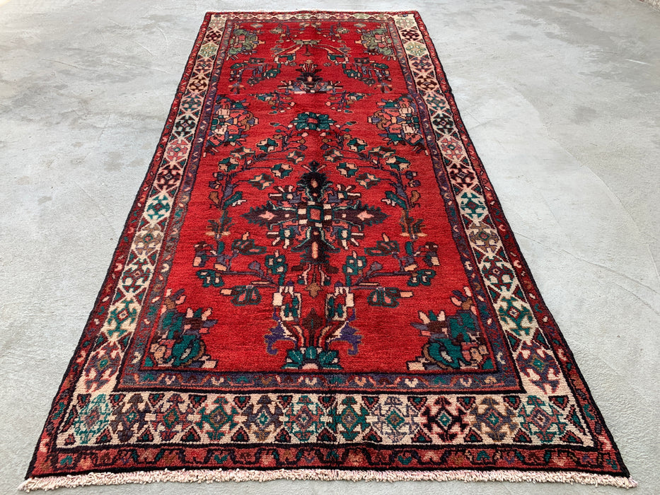 240 x 104 cm handgeknoopt Perzisch wollen loper - Rood bloemenmotief - KBHM-975