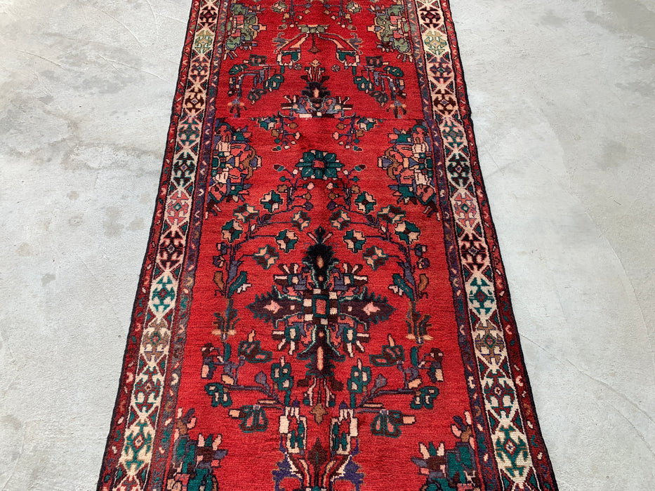 240 x 104 cm handgeknoopt Perzisch wollen loper - Rood bloemenmotief - KBHM-975