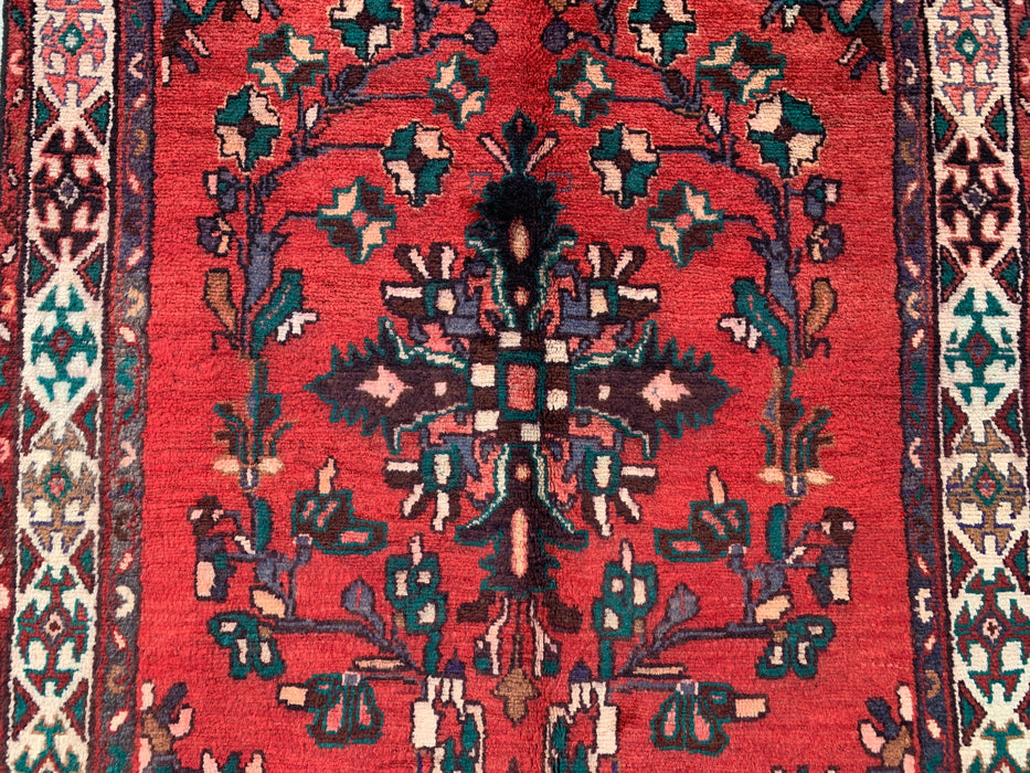 240 x 104 cm handgeknoopt Perzisch wollen loper - Rood bloemenmotief - KBHM-975