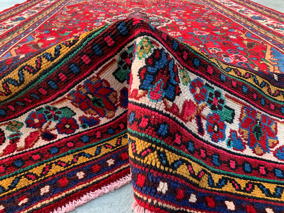 10'2 x 7'1 handgeknoopt Perzisch wollen tapijt - Rood floraal medaillonontwerp - KBHM-978