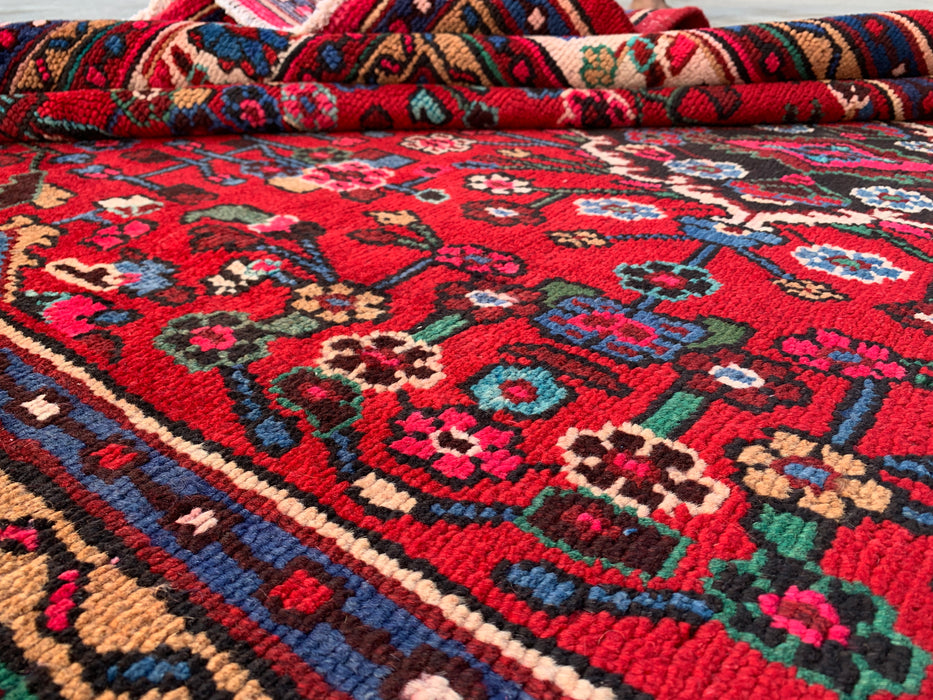 10'2 x 7'1 handgeknoopt Perzisch wollen tapijt - Rood floraal medaillonontwerp - KBHM-978