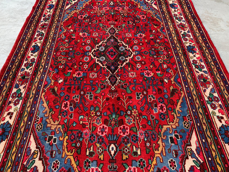 10'2 x 7'1 handgeknoopt Perzisch wollen tapijt - Rood floraal medaillonontwerp - KBHM-978