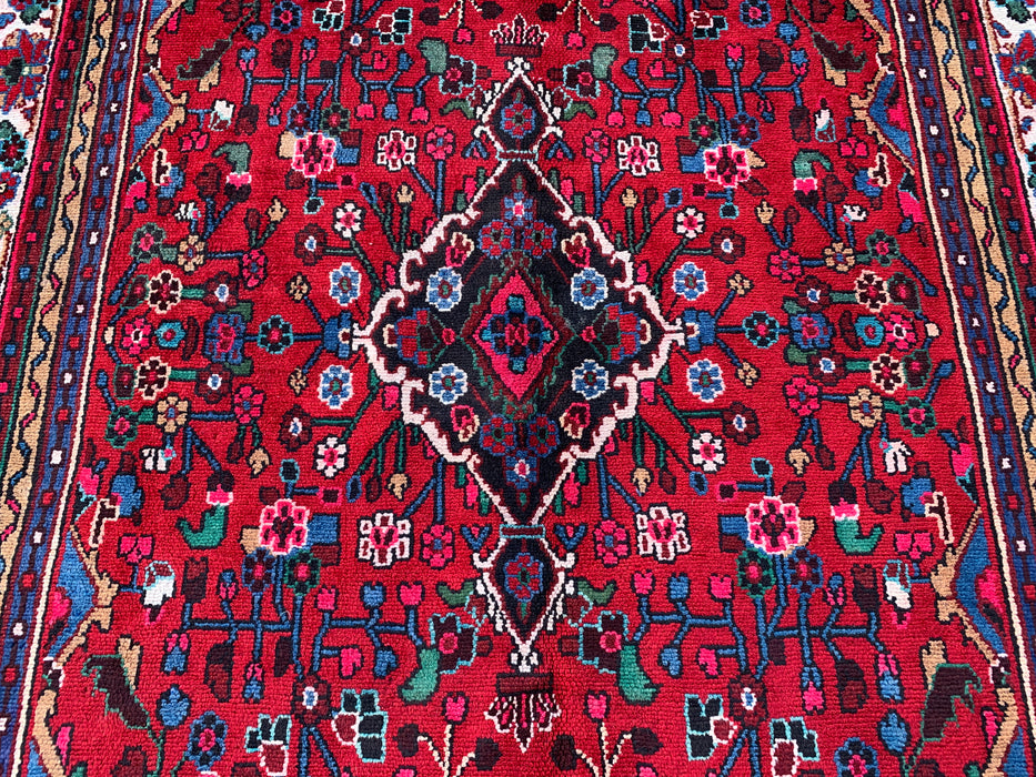 10'2 x 7'1 handgeknoopt Perzisch wollen tapijt - Rood floraal medaillonontwerp - KBHM-978