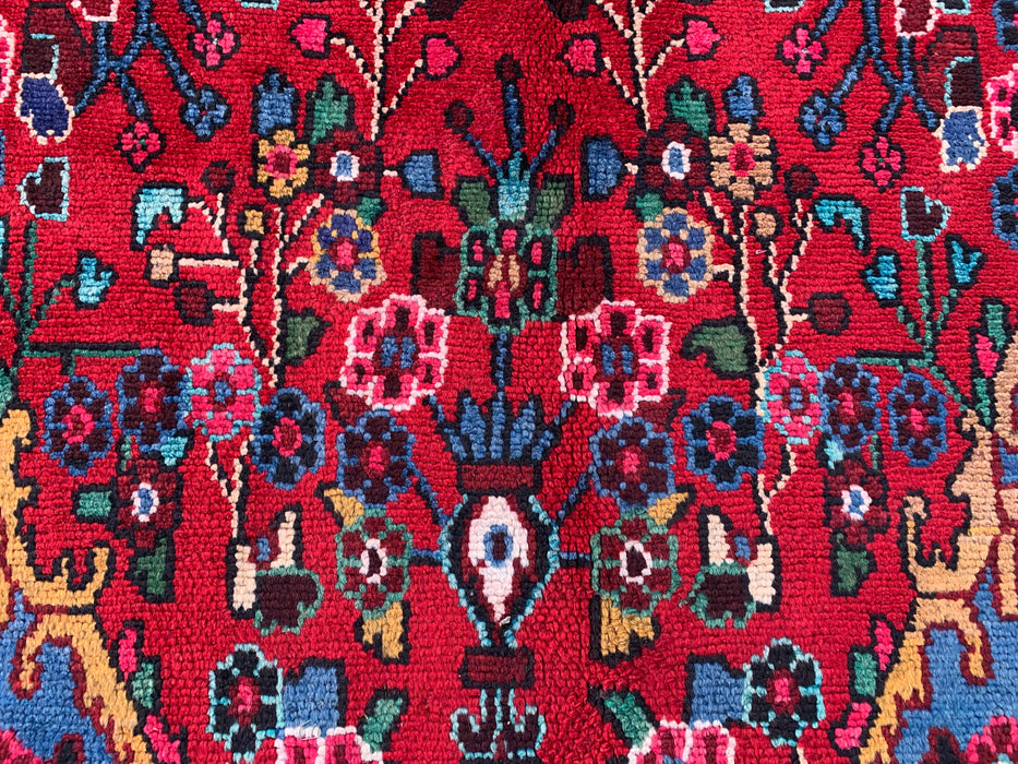 10'2 x 7'1 handgeknoopt Perzisch wollen tapijt - Rood floraal medaillonontwerp - KBHM-978