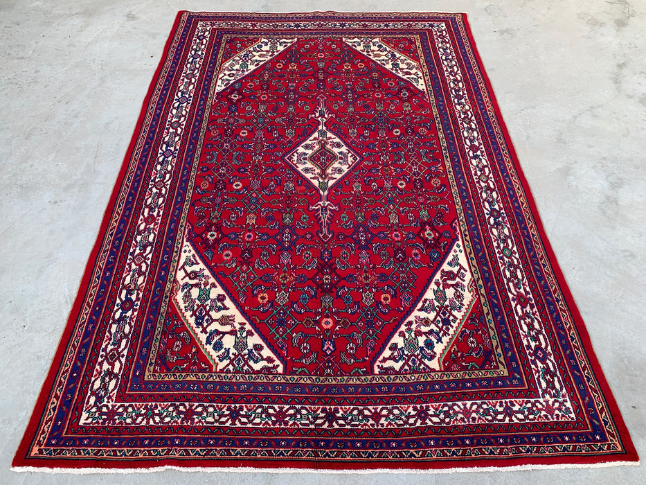 310 x 213 cm handgeknoopt Perzisch wollen vloerkleed - Rood medaillonontwerp - KBHM-982