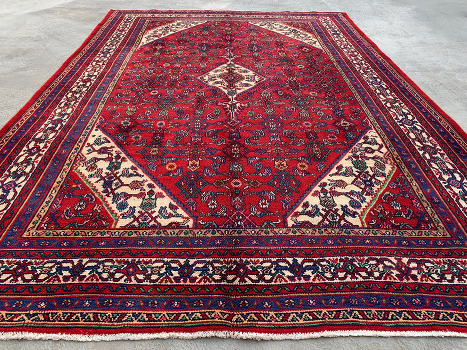 310 x 213 cm handgeknoopt Perzisch wollen vloerkleed - Rood medaillonontwerp - KBHM-982
