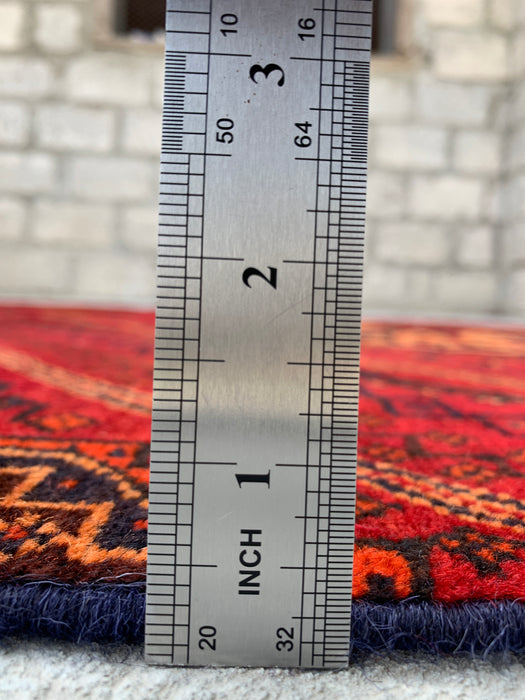 9'2 x 4'7 handgeknoopt Perzisch wollen tapijt - Rood tribaal medaillonmotief - KBHM-983