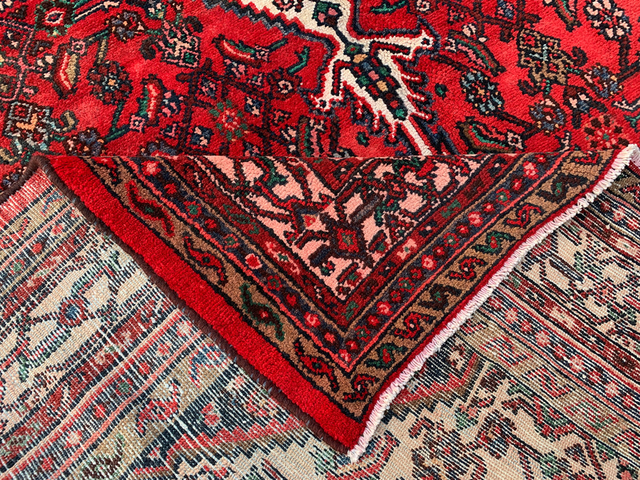 9'10 x 7'0 Handgeknoopt Perzisch wollen tapijt - Rood medaillonontwerp - KBHM-985