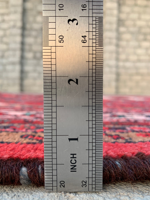 9'10 x 7'0 Handgeknoopt Perzisch wollen tapijt - Rood medaillonontwerp - KBHM-985