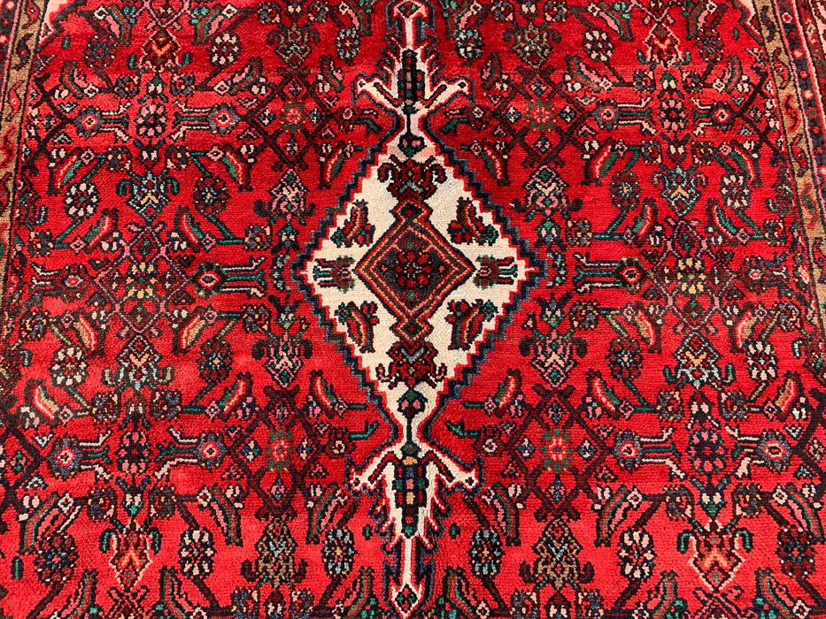 9'10 x 7'0 Handgeknoopt Perzisch wollen tapijt - Rood medaillonontwerp - KBHM-985