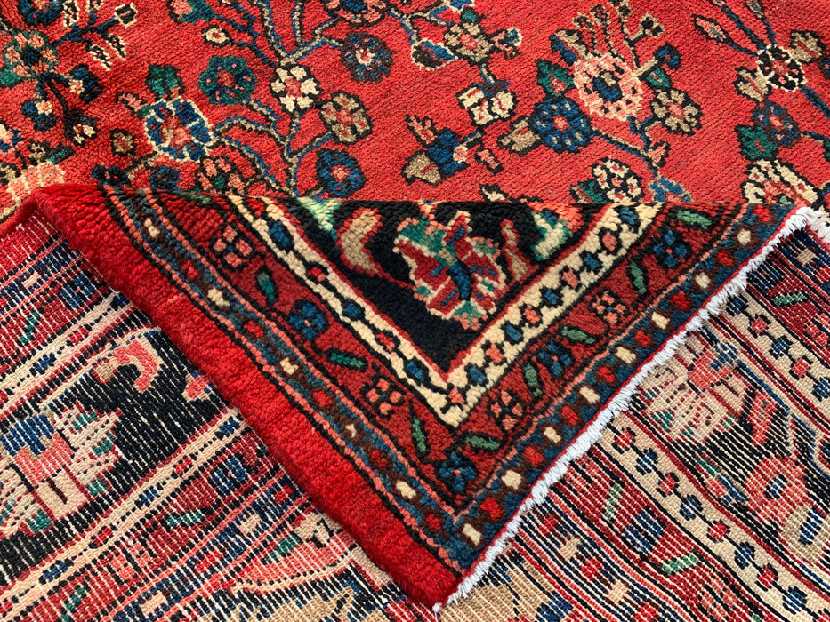 12'0 x 9'0 handgeknoopt Perzisch wollen tapijt - Rood floraal medaillonontwerp - KBHM-986
