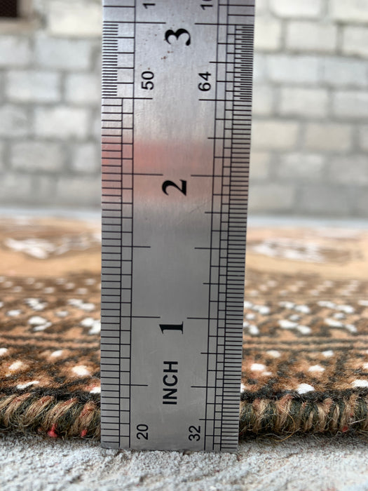 4'8 x 3'2 handgeknoopt Perzisch wollen tapijt - Taupe & bruin geometrisch motief - KBHM-987