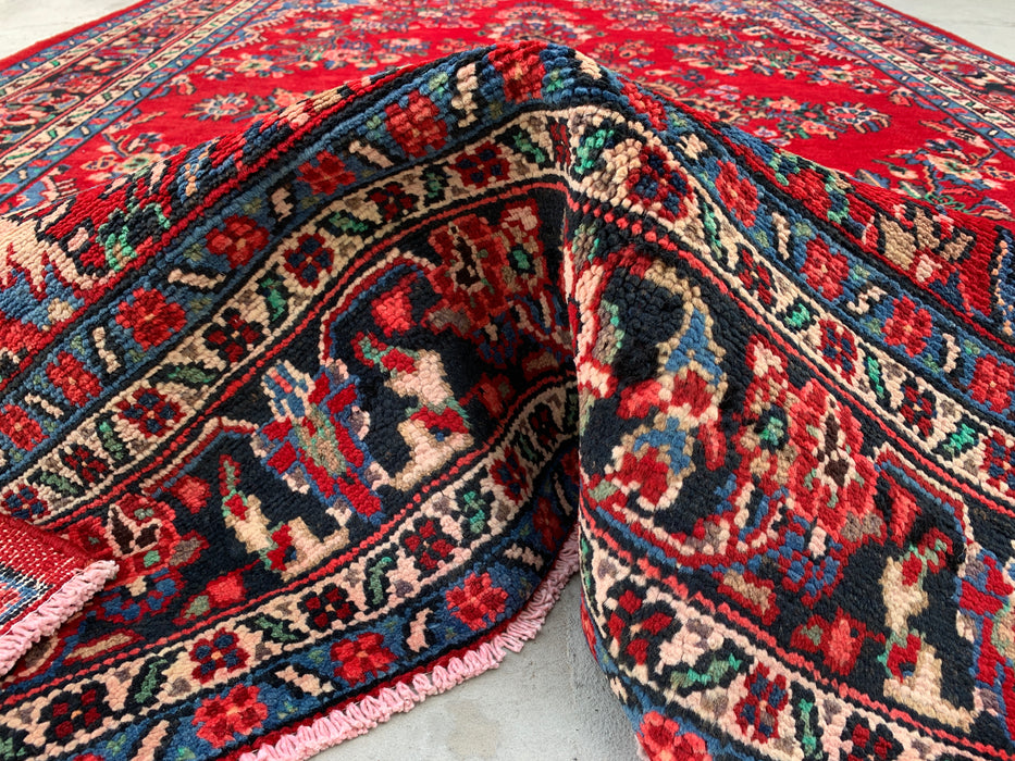 10'0 x 7'1 Hand-Knotted Persian Wool Rug - Red Floral Medallion Persian Style Rug - KBHM-989