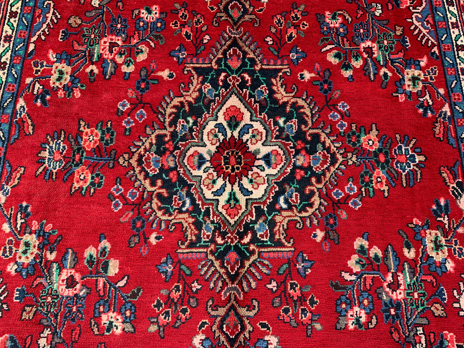 10'0 x 7'1 Hand-Knotted Persian Wool Rug - Red Floral Medallion Persian Style Rug - KBHM-989
