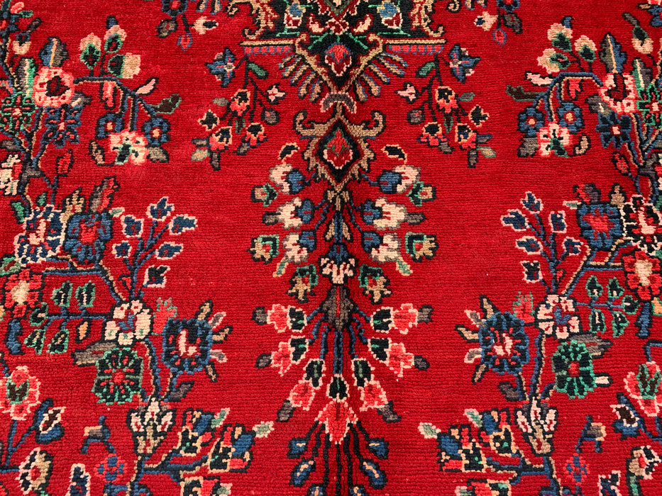 10'0 x 7'1 Hand-Knotted Persian Wool Rug - Red Floral Medallion Persian Style Rug - KBHM-989