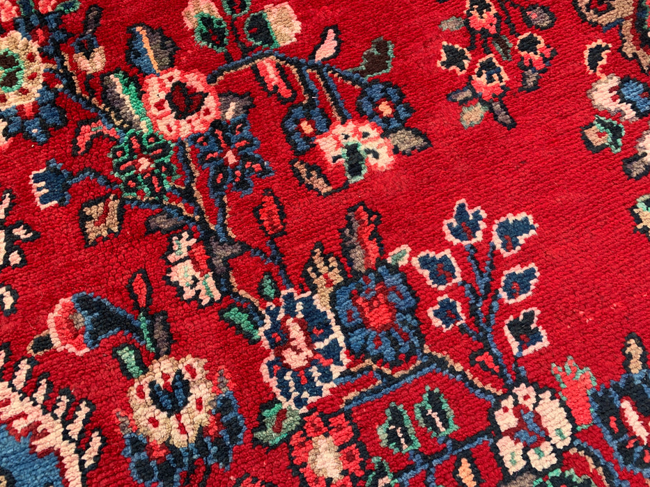 10'0 x 7'1 Hand-Knotted Persian Wool Rug - Red Floral Medallion Persian Style Rug - KBHM-989