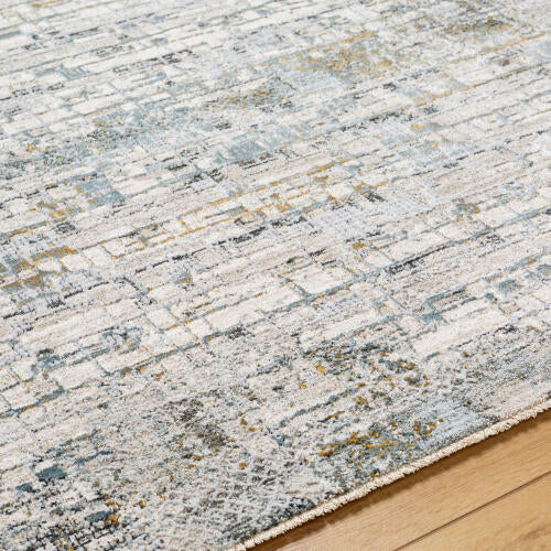Livabliss Dresden machinaal geweven vloerkleed — Zacht zeegroen / Taupe | DRE-2304