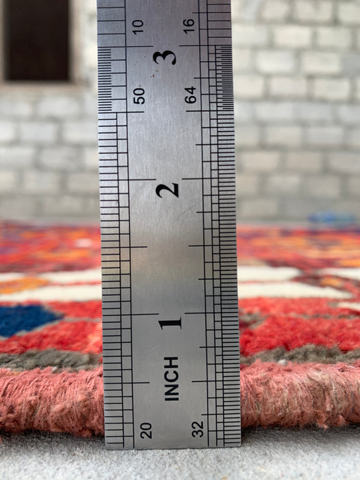 6'3 x 5'1 handgeknoopt Perzisch wollen tapijt - Veelkleurig geometrisch patchworkontwerp - KBHM-990