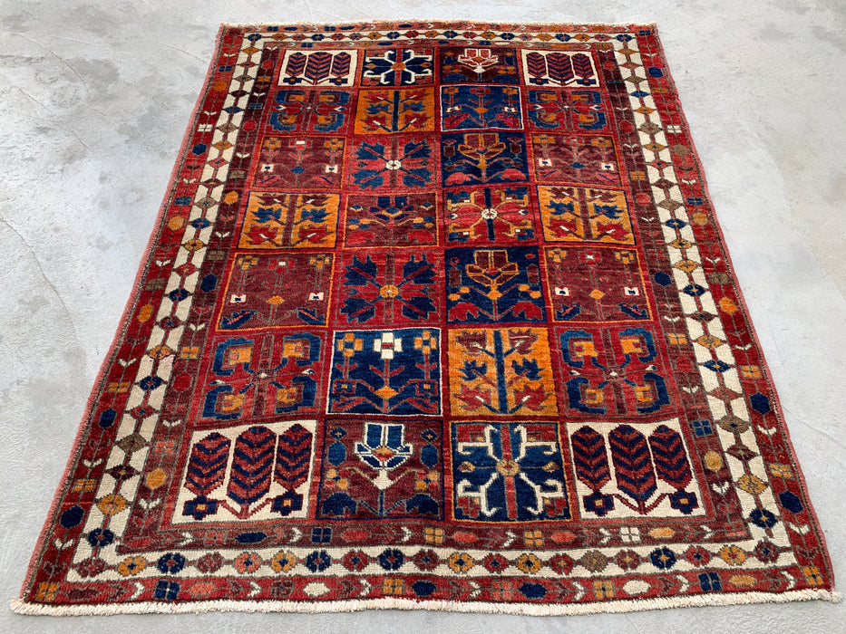 6'3 x 5'1 handgeknoopt Perzisch wollen tapijt - Veelkleurig geometrisch patchworkontwerp - KBHM-990