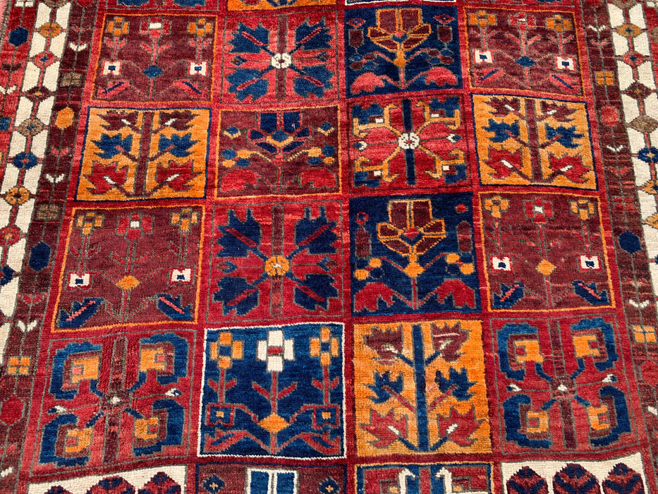 6'3 x 5'1 handgeknoopt Perzisch wollen tapijt - Veelkleurig geometrisch patchworkontwerp - KBHM-990