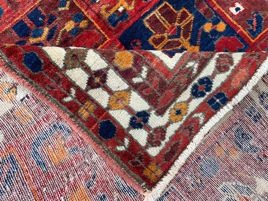 6'3 x 5'1 handgeknoopt Perzisch wollen tapijt - Veelkleurig geometrisch patchworkontwerp - KBHM-990