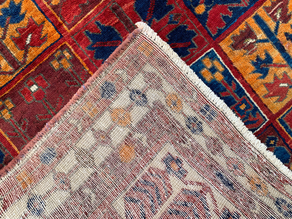 6'3 x 5'1 handgeknoopt Perzisch wollen tapijt - Veelkleurig geometrisch patchworkontwerp - KBHM-990