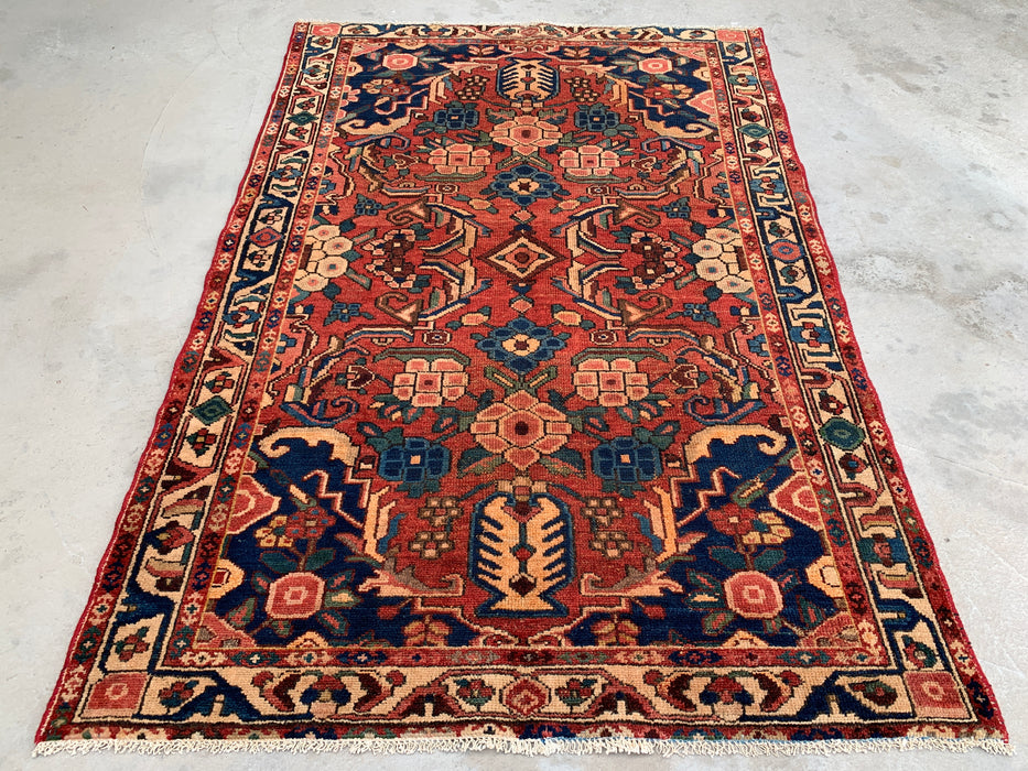 191 x 127 cm Handgeknoopt Perzisch wollen tapijt - Koraalkleurig botanisch bloemendesign - KBHM-991