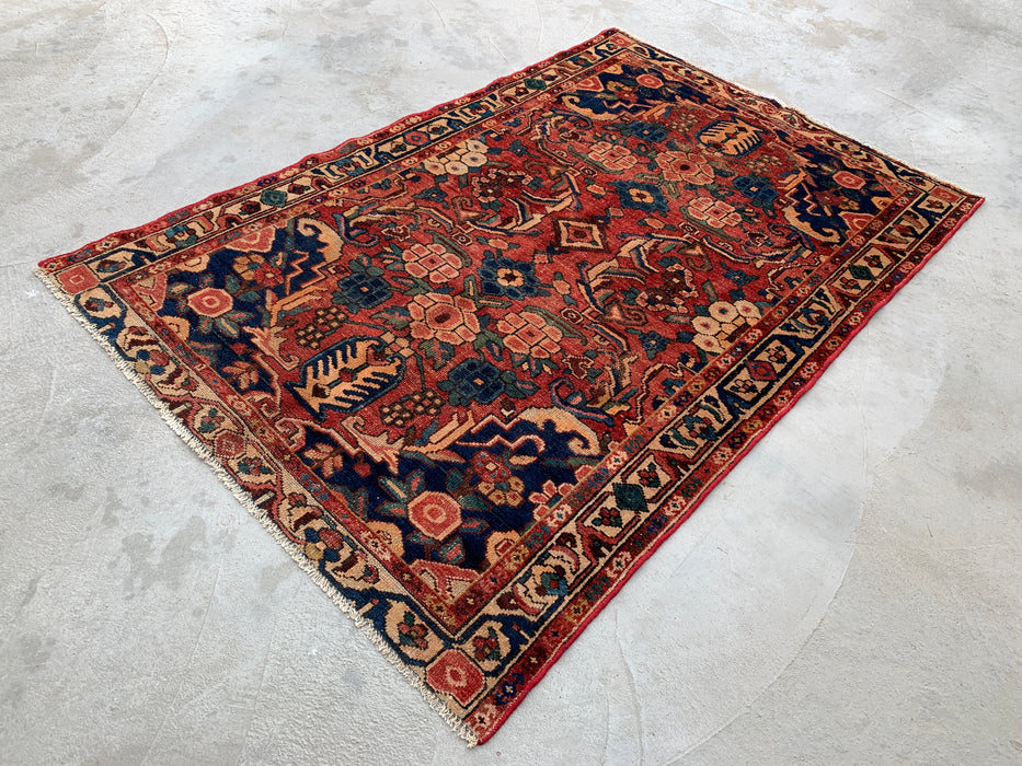 191 x 127 cm Handgeknoopt Perzisch wollen tapijt - Koraalkleurig botanisch bloemendesign - KBHM-991