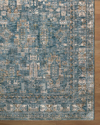 Livabliss Mirabel machinaal geweven vloerkleed — Denim / Camel | MBE-2301